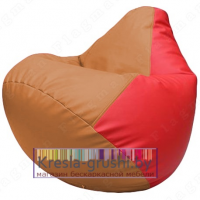 Бескаркасное кресло мешок Груша Г2.3-2009 (оранжевый, красный)